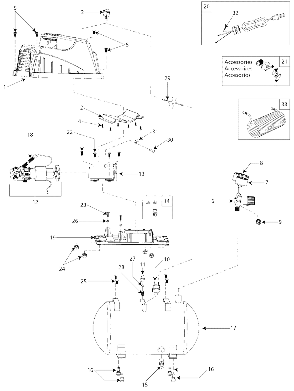Air-Compressor Parts Diagram and Parts List for FP209499DI  Campbell Hausfeld Compressor